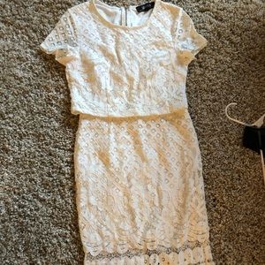 Two piece white lace midi from lulus